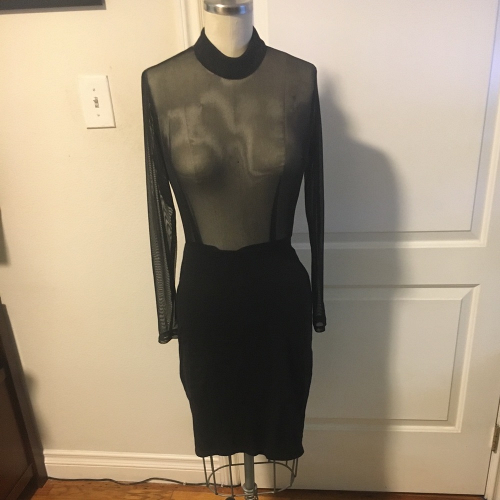 Deandri Long Sleeve Mesh Top Dress M